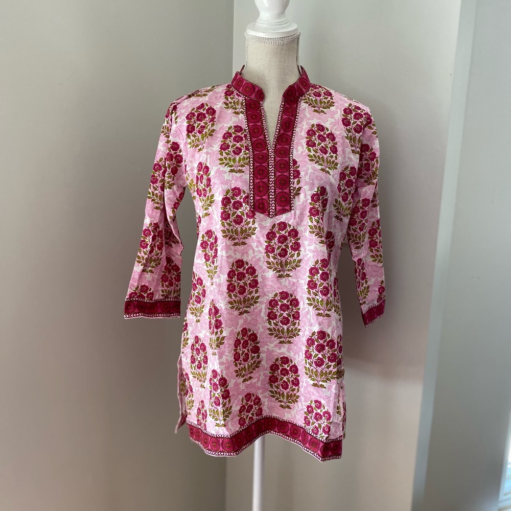 Craft House Pink Floral Block Print Tunic